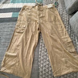 Tan Cargo Capri from Aeropostale  with Wide Leg Design.